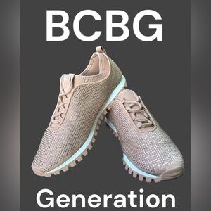 BCBG-Size 7 “Lynn” Trainers in nude w/ faux Crystals. Good preowned!